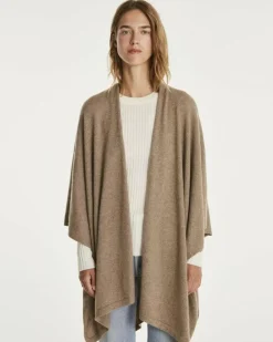 Kujten Capes & Ponchos>Woman Cashmere Cape Beige Taupe