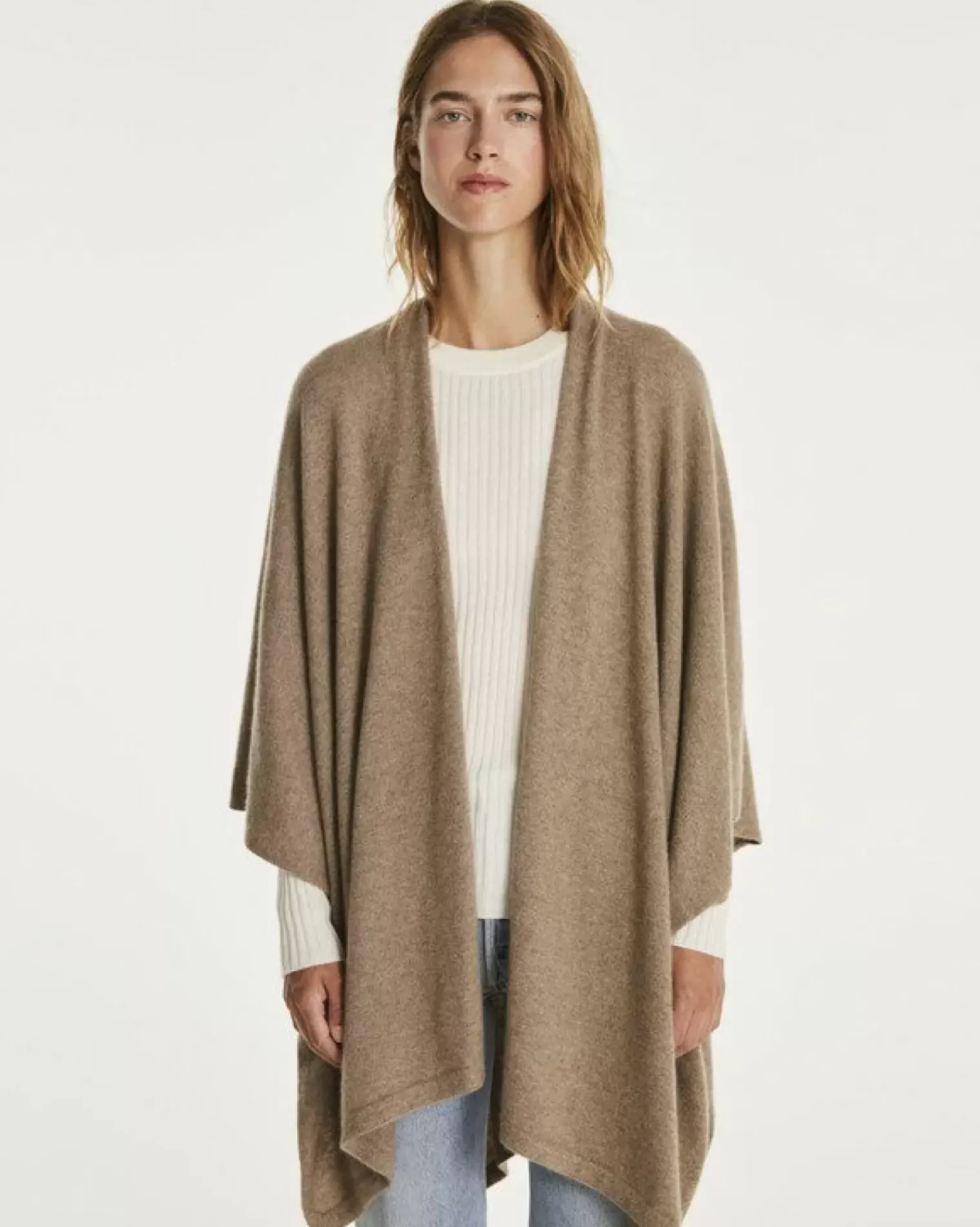 Kujten Capes & Ponchos>Woman Cashmere Cape Beige Taupe