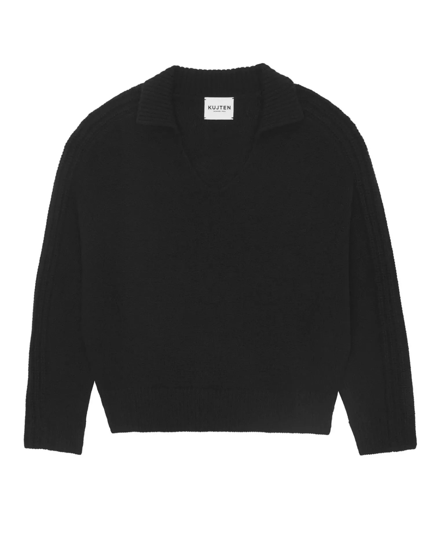 Kujten Sweaters & Sweatshirts>Woman Cashmere Polo Neck Sweater Noir