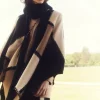 Kujten Capes & Ponchos>Woman Fringed Cashmere Cape, 4-Threads Noir