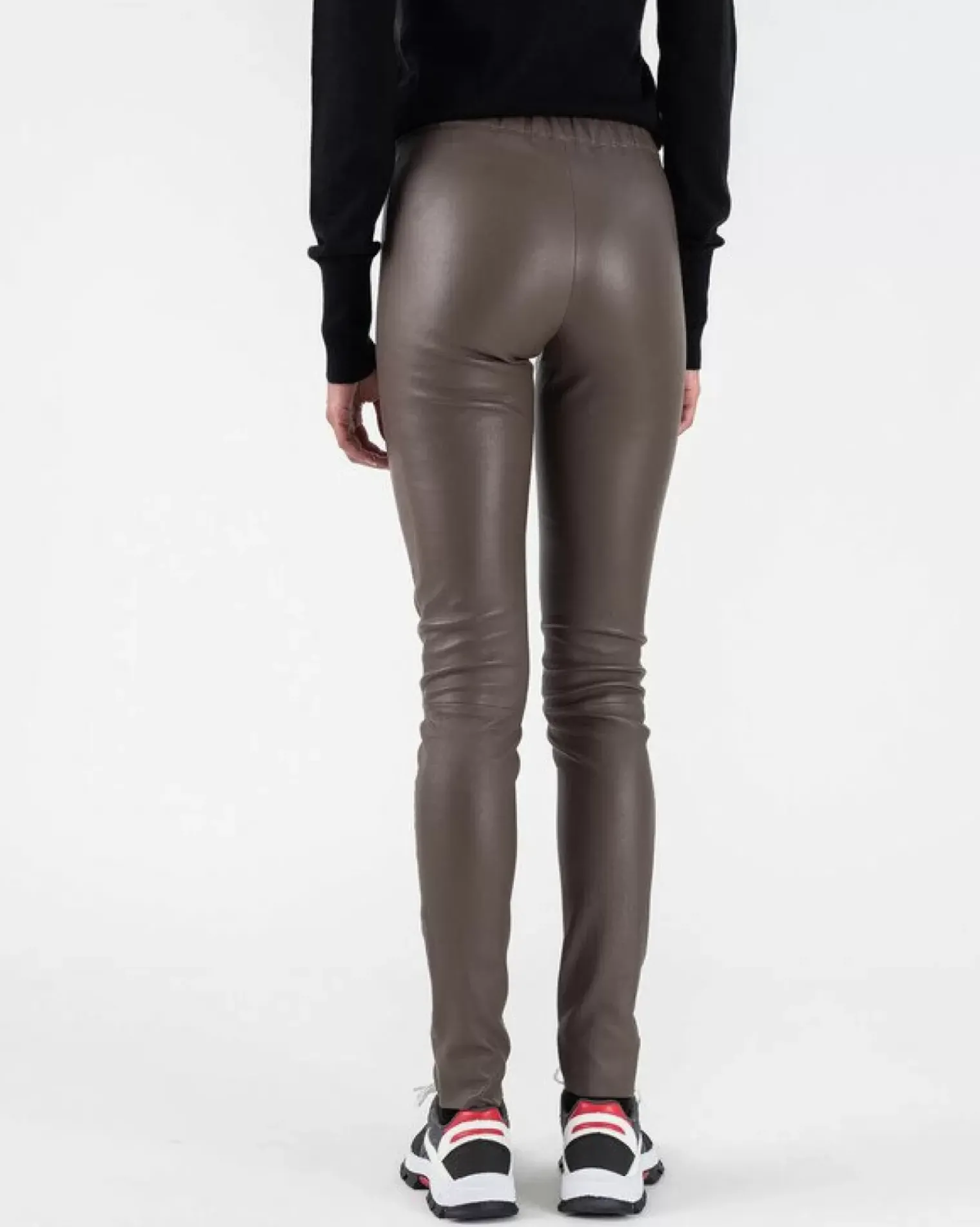 Kujten Joggings & Leggings>Woman Leather Legging Beige Taupe