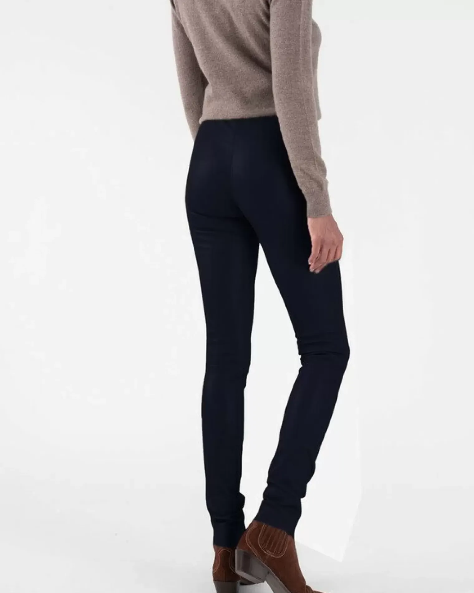 Kujten Joggings & Leggings>Woman Leather Leggings Bleu Marine Fonce