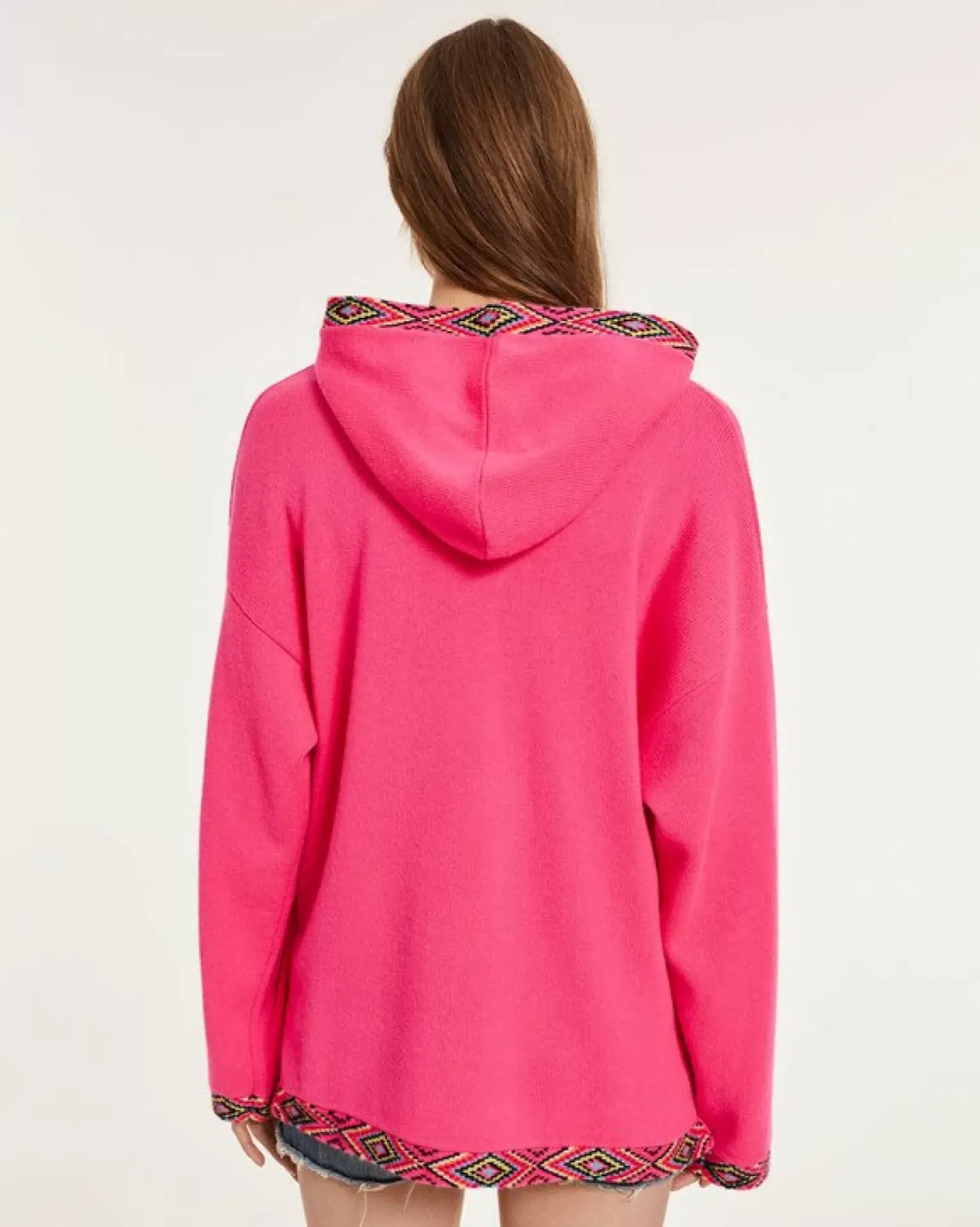 Kujten Capes & Ponchos>Woman Oversized Cashmere Poncho Rose Fluo