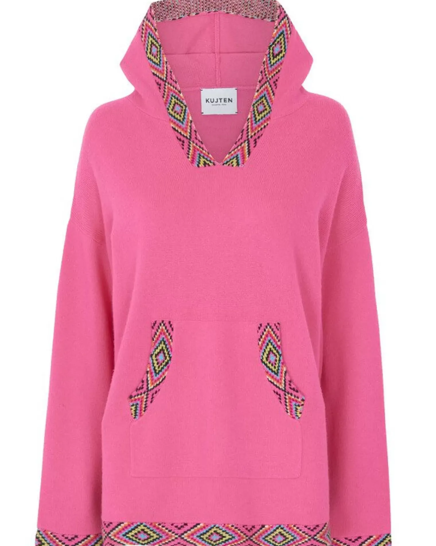 Kujten Capes & Ponchos>Woman Oversized Cashmere Poncho Rose Fluo