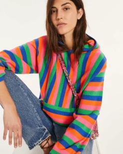 Kujten Capes & Ponchos>Woman Oversized Cashmere Poncho Orange Fluo