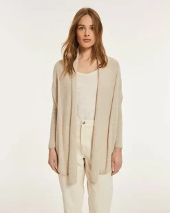 Kujten Jackets & Vests>Woman Shawl Collar Cashmere Vest Avoine