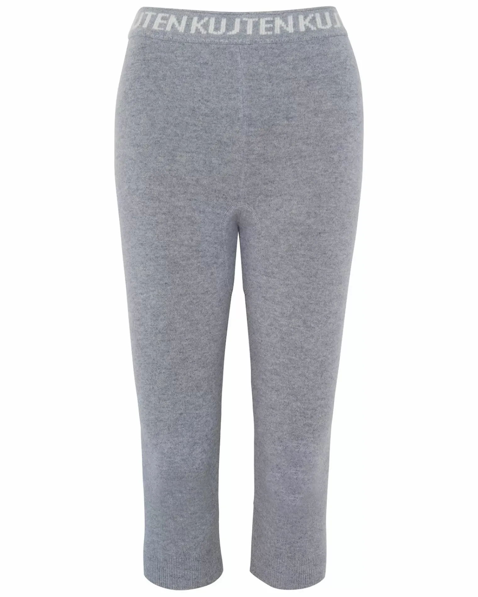 Kujten Joggings & Leggings>Woman Short Cashmere Stretch Legging Gris Chine