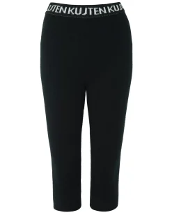 Kujten Joggings & Leggings>Woman Short Cashmere Stretch Legging Noir