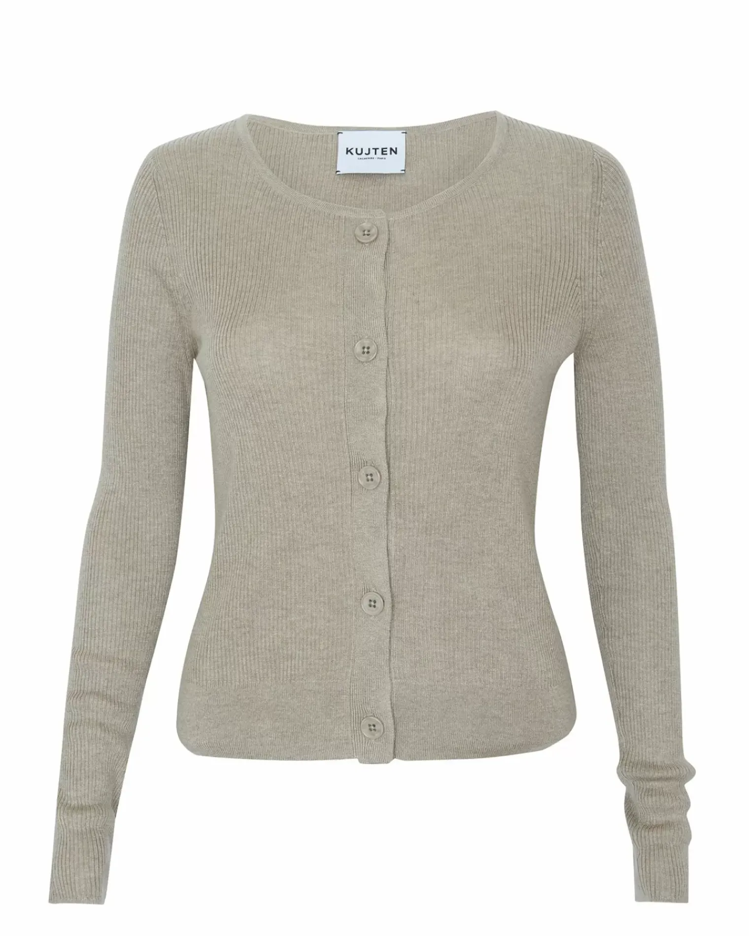 Kujten Jackets & Vests>Woman Short Silk & Cashmere Cardigan Beige