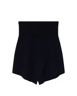 Kujten Dresses & Skirts>Women Asymmetric Short Cashmere Skirt Noir