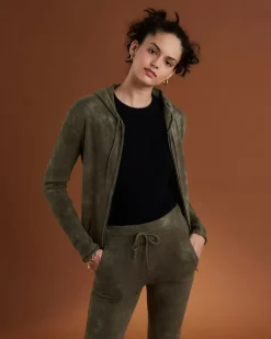 Kujten Jackets & Vests>Women Basic Cashmere Cardigan Kaki Chine