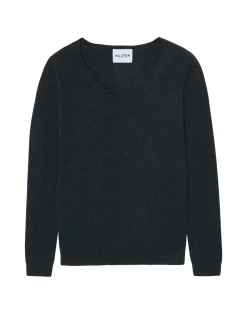 Kujten Sweaters & Sweatshirts>Women Basic Cashmere Sweater Gris Anthracite