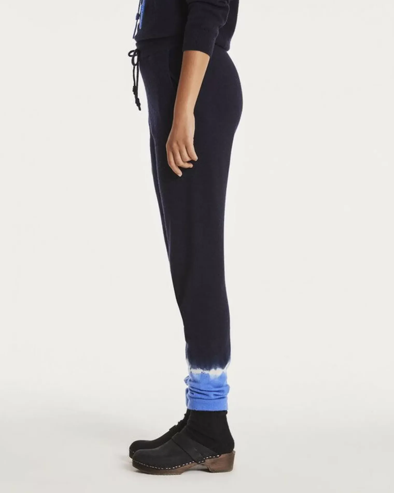 Kujten Joggings & Leggings>Women Bicolour Cashmere Jogging Bleu Kabalos