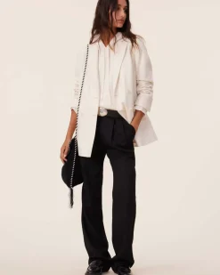 Kujten Coats>Women Blazer Collar Cashmere Jacket Blanc