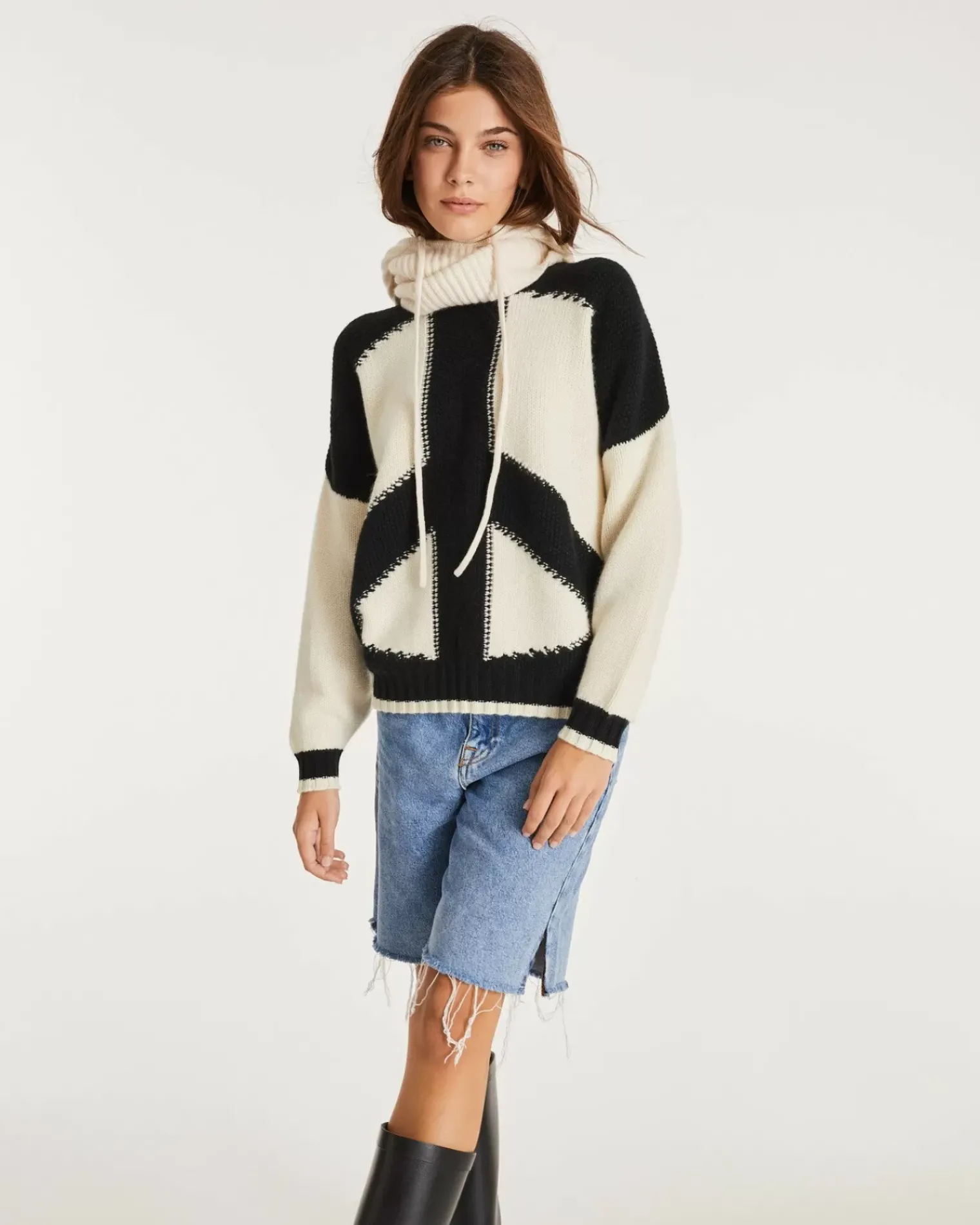 Kujten Sweaters & Sweatshirts>Women Cashmere Cropped Sweater Noir