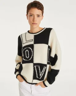 Kujten Sweaters & Sweatshirts>Women Cashmere Cropped Sweater Noir