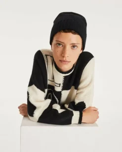 Kujten Sweaters & Sweatshirts>Women Cashmere Cropped Sweater Noir