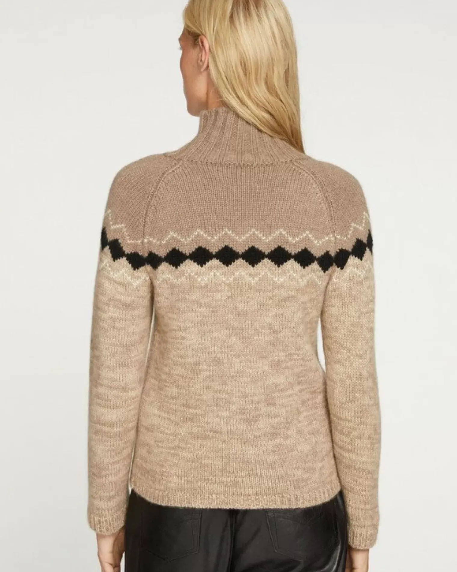 Kujten Sweaters & Sweatshirts>Women Cashmere Funnel Neck Sweater Beige Taupe