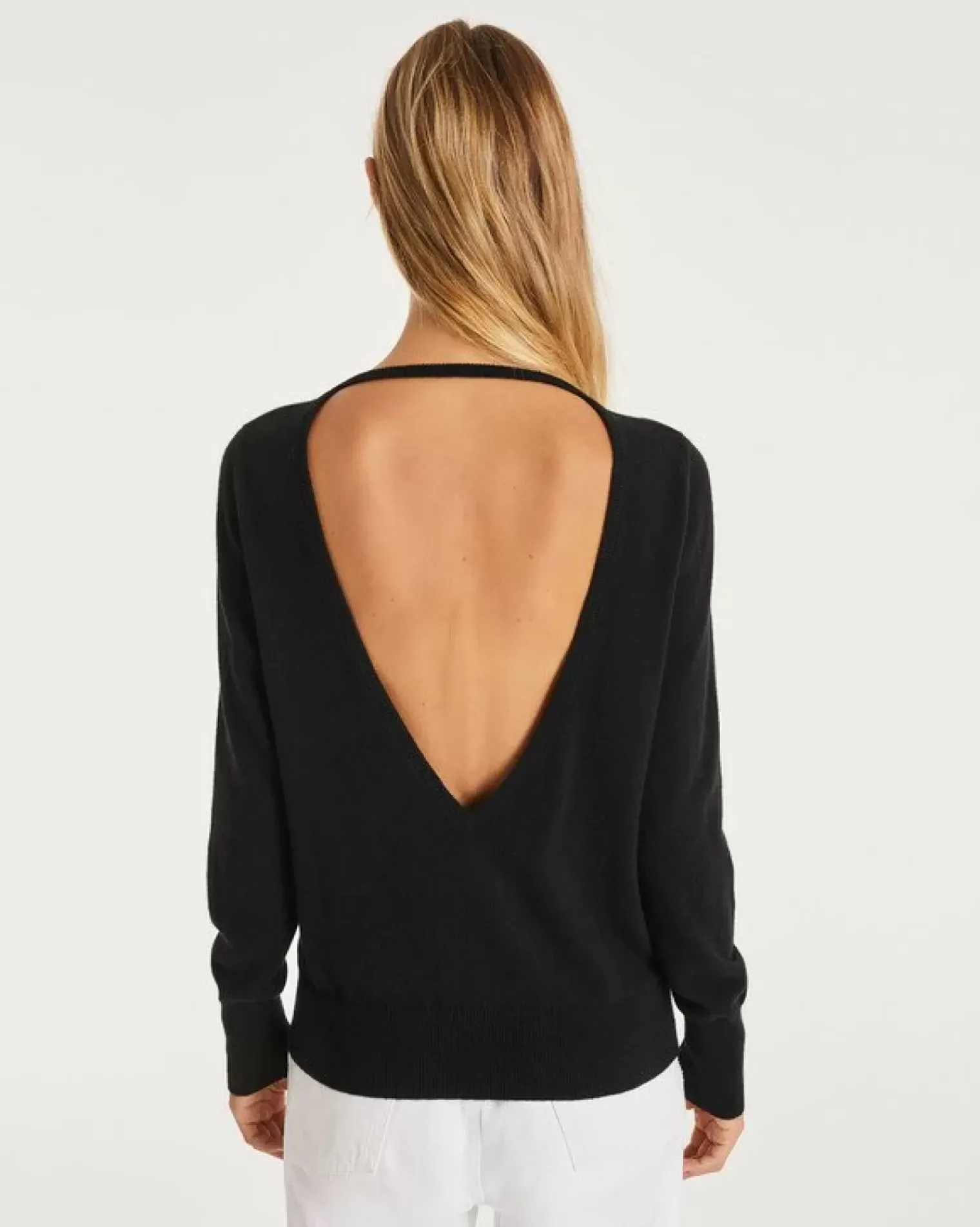 Kujten Sweaters & Sweatshirts>Women Cashmere Halter Neck Sweater Noir