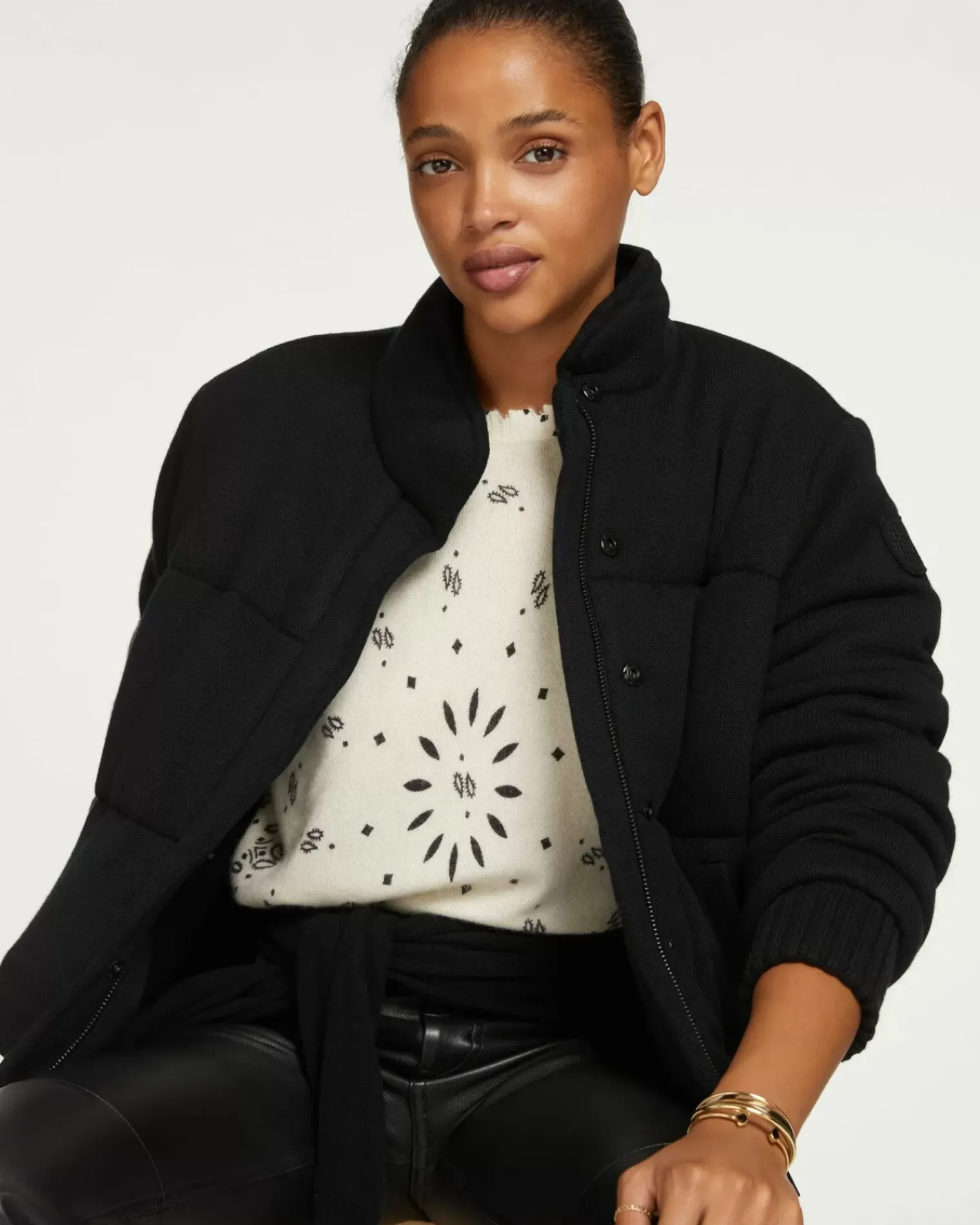 Kujten Coats>Women Cashmere Oversized Coat Noir