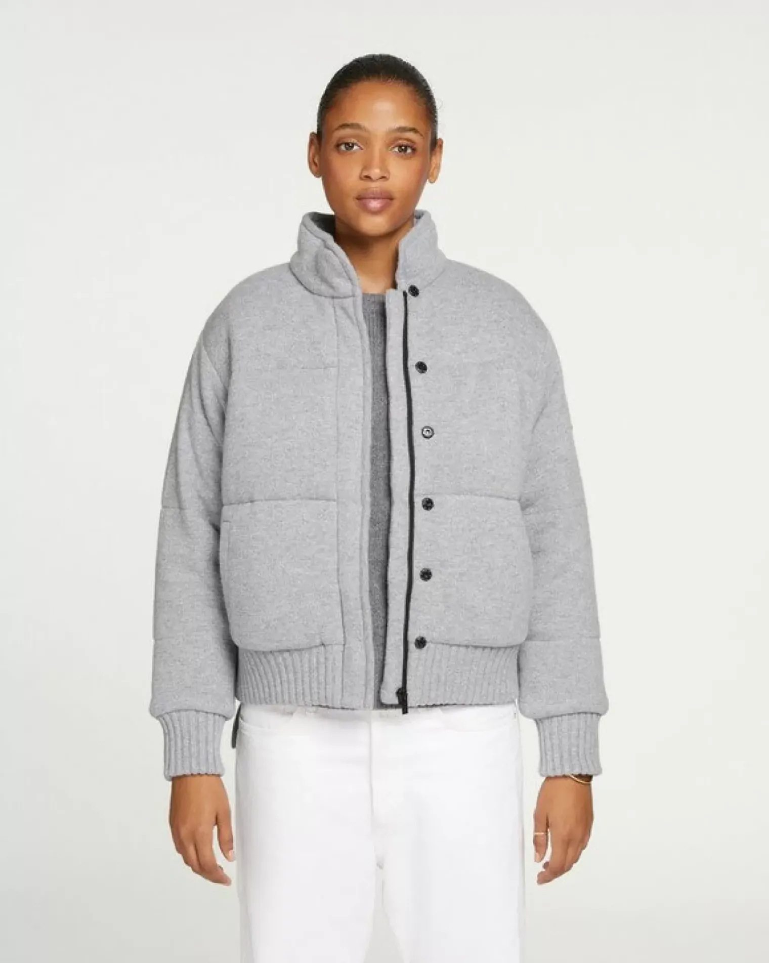 Kujten Coats>Women Cashmere Oversized Coat Gris Chine