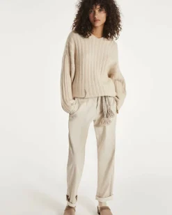 Kujten Capes & Ponchos>Women Cashmere Poncho With Hood Organique Mouline