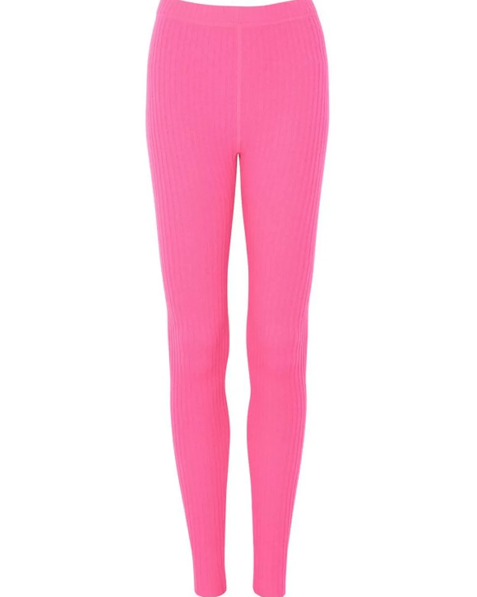 Kujten Joggings & Leggings>Women Cashmere Ribbed Leggings Rose Fluo