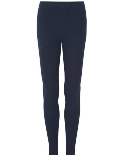 Kujten Joggings & Leggings>Women Cashmere Ribbed Leggings Bleu Indigo