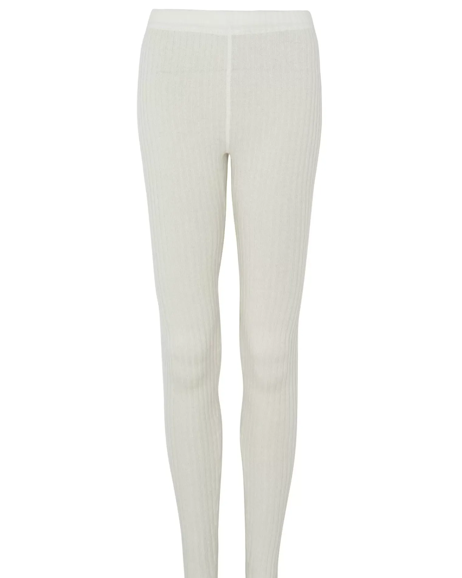 Kujten Joggings & Leggings>Women Cashmere Ribbed Leggings Blanc