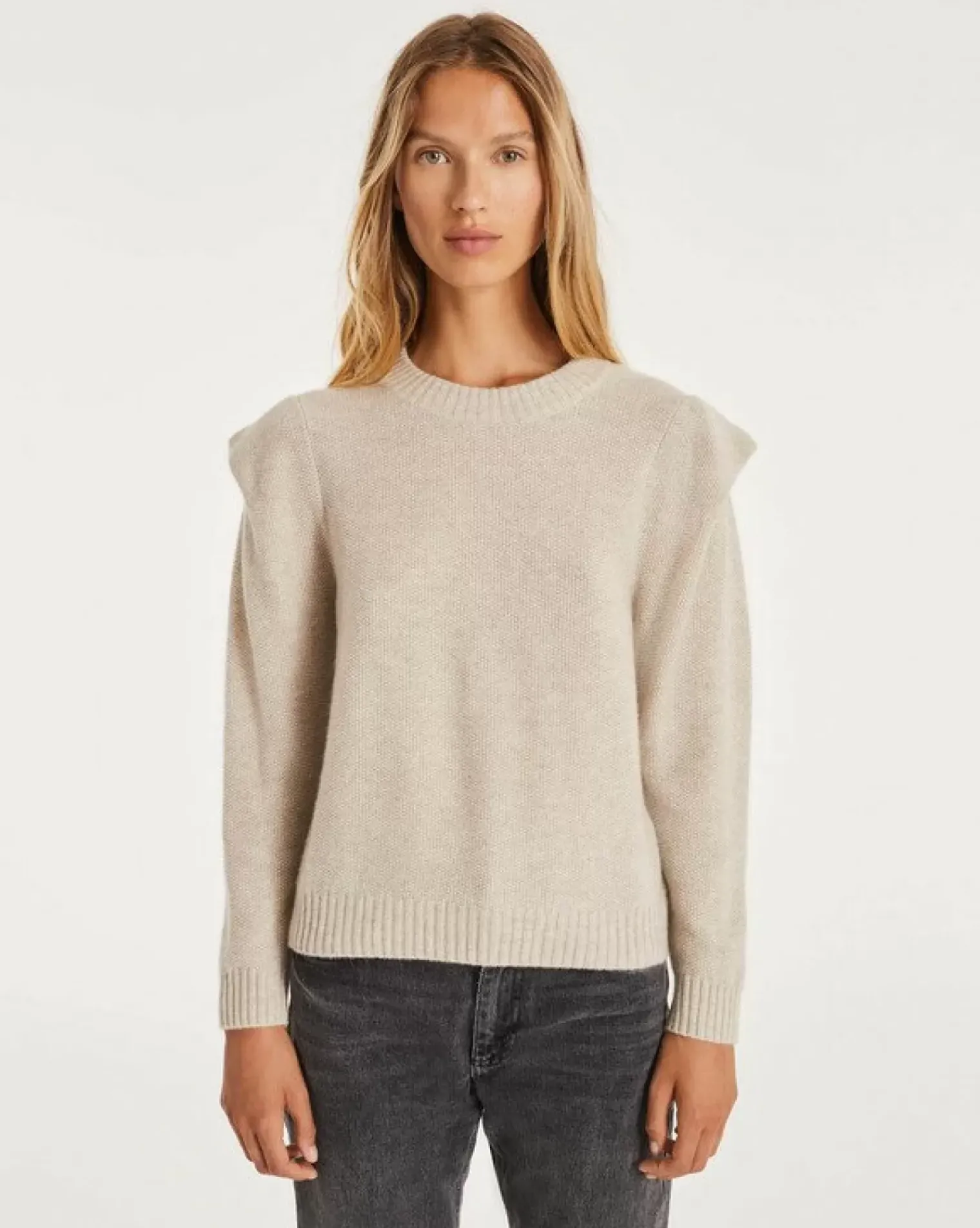 Kujten Sweaters & Sweatshirts>Women Cashmere Round Neck Sweater Avoine