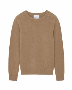 Kujten Sweaters & Sweatshirts>Women Cashmere Round Neck Sweater Camelo