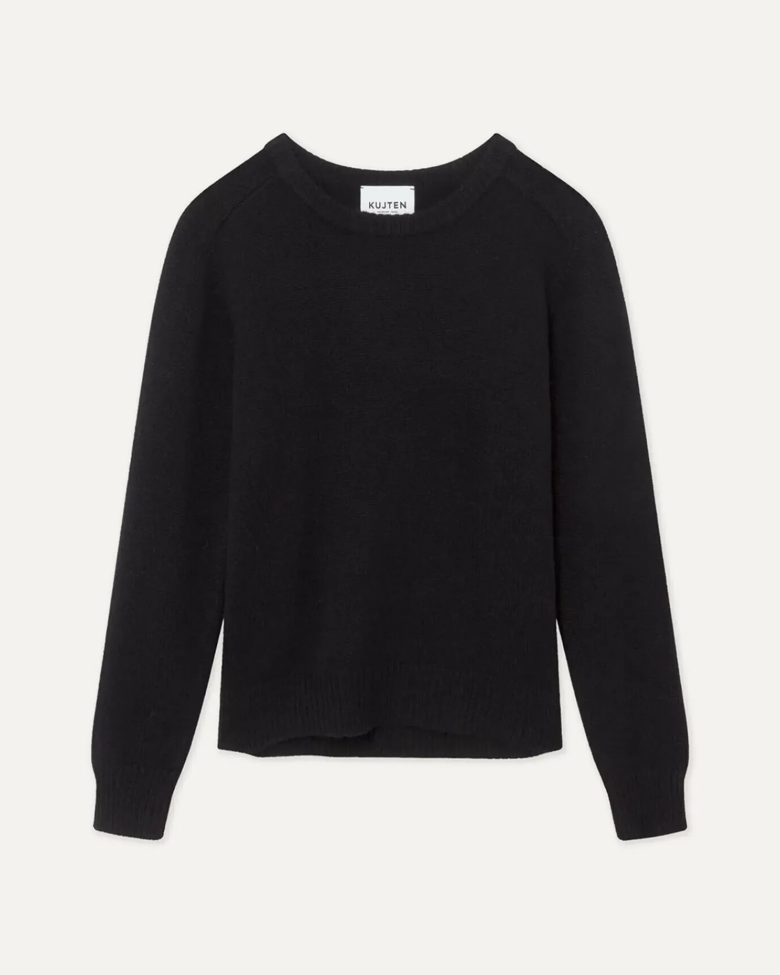 Kujten Sweaters & Sweatshirts>Women Cashmere Round Neck Sweater Noir