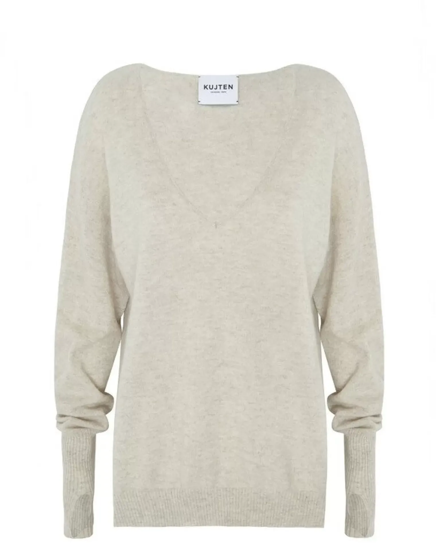 Kujten Sweaters & Sweatshirts>Women Cashmere Sweater Mittens Sleeves Avoine