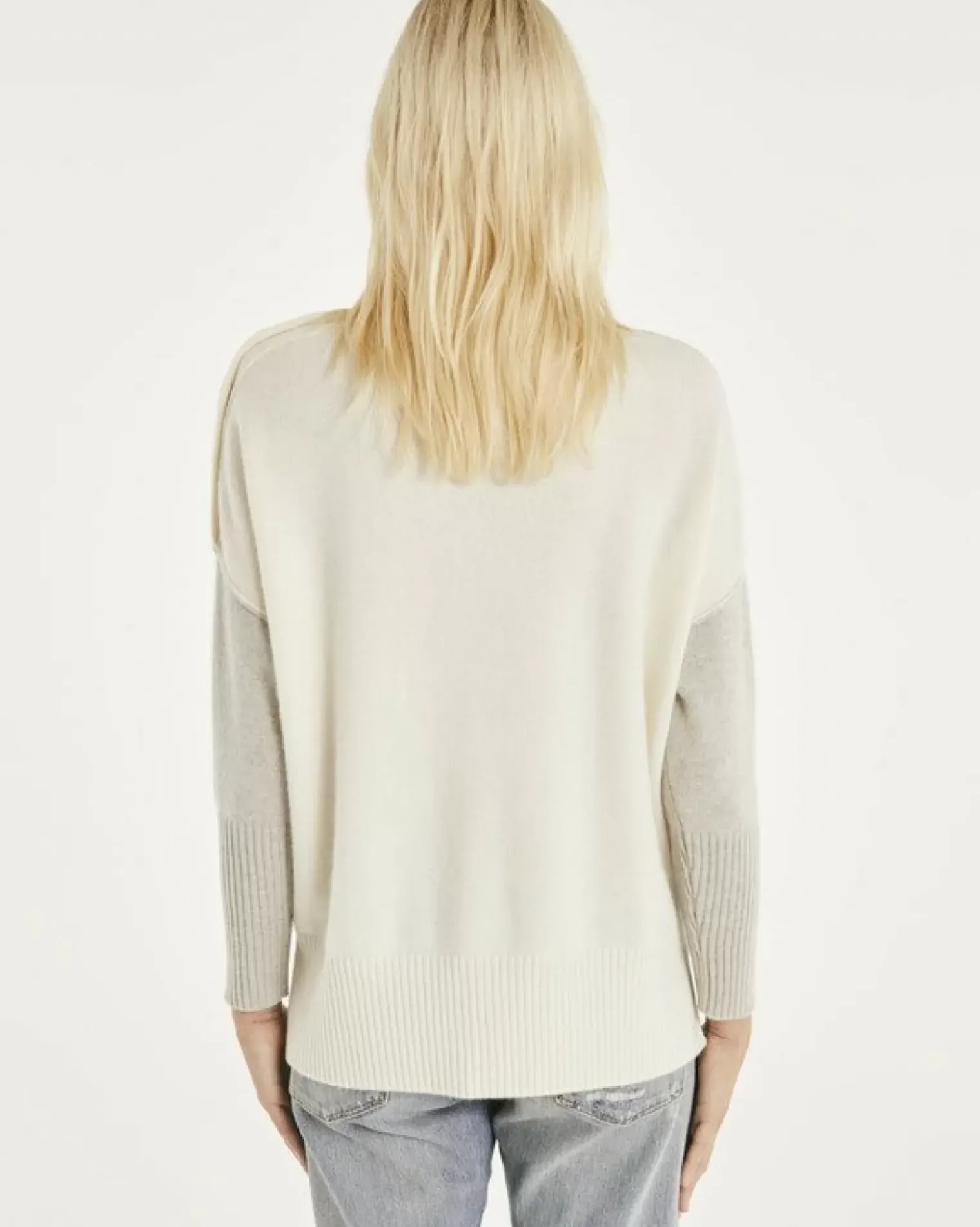 Kujten Sweaters & Sweatshirts>Women Cashmere Sweater With Buttons Gris Bouleau