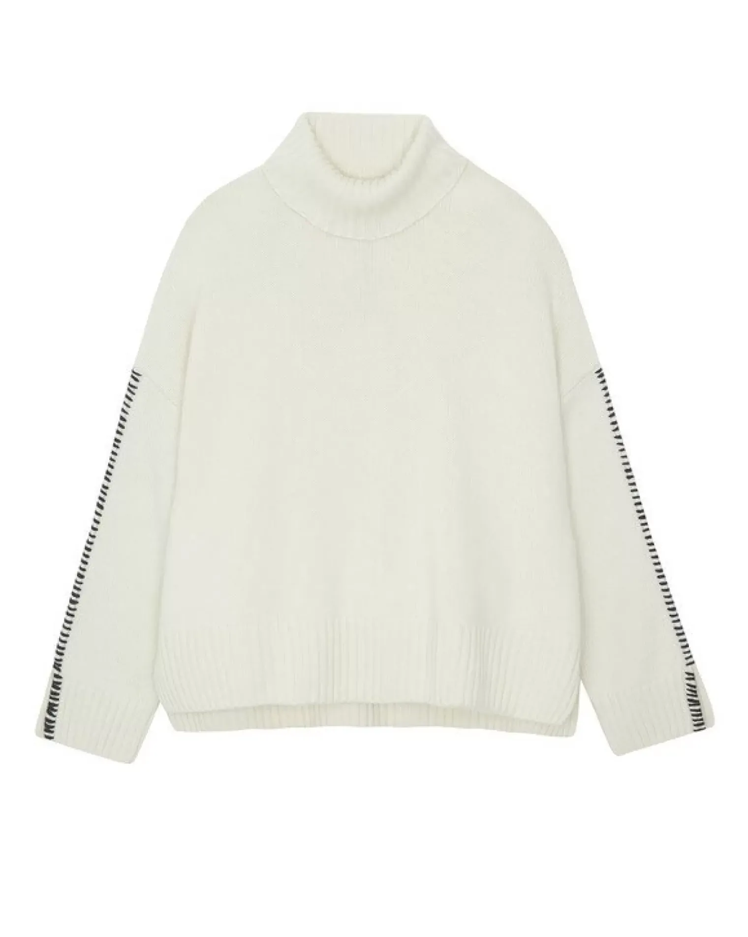 Kujten Sweaters & Sweatshirts>Women Cashmere Turtleneck Sweater Blanc Vintage