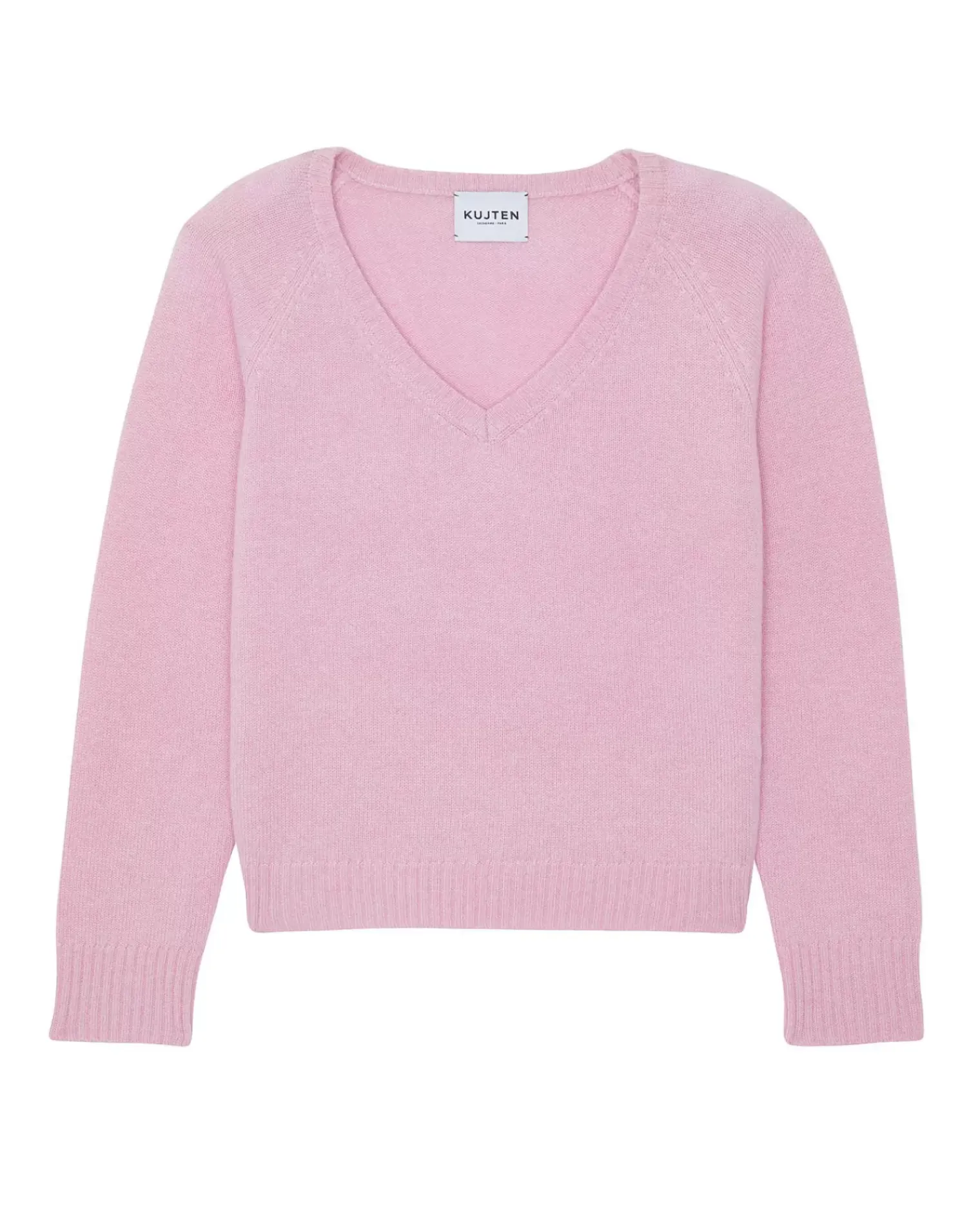 Kujten Sweaters & Sweatshirts>Women Cashmere V-Neck Sweater Candy Pink