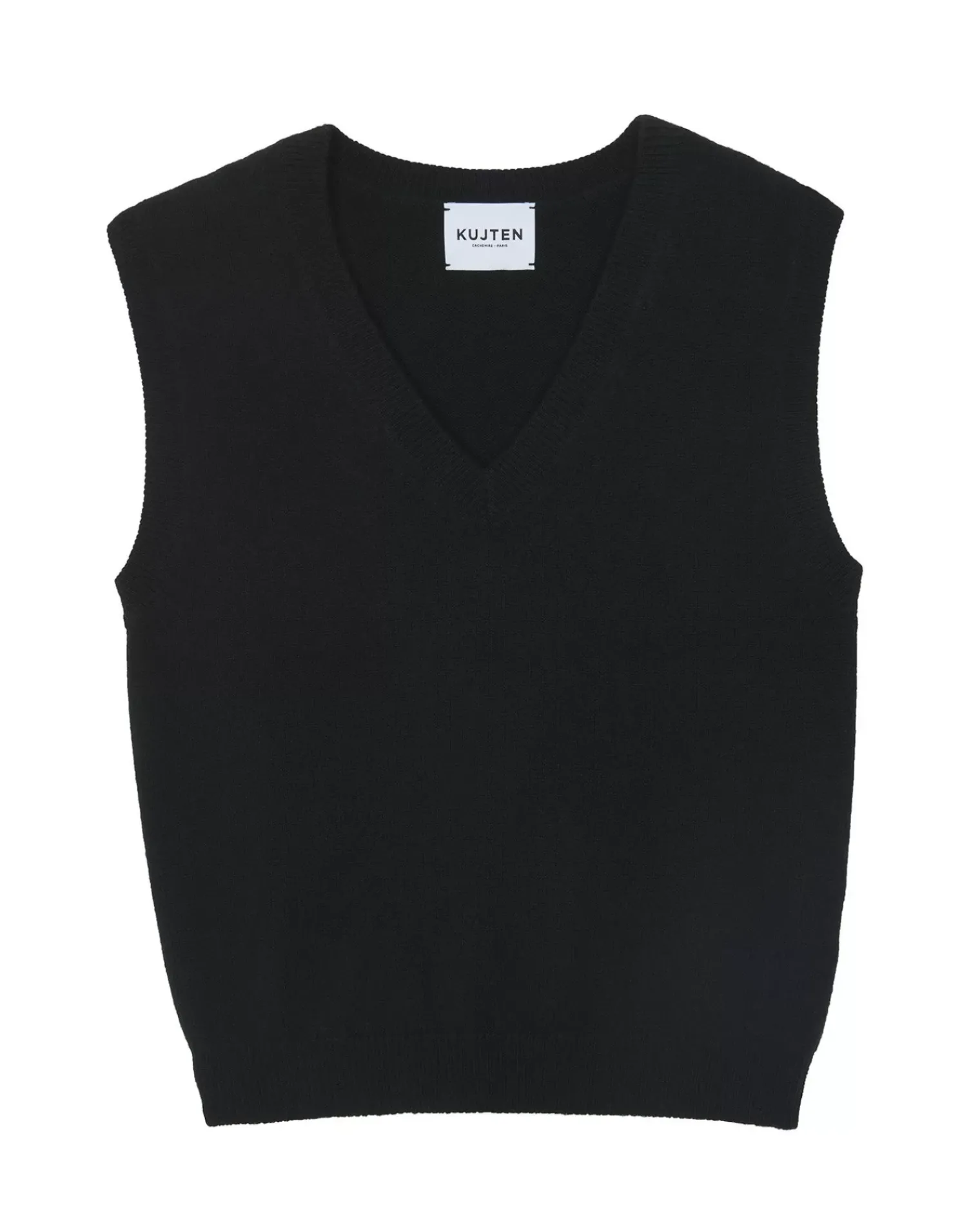Kujten Sweaters & Sweatshirts>Women Cashmere V-Neck Sweater Noir