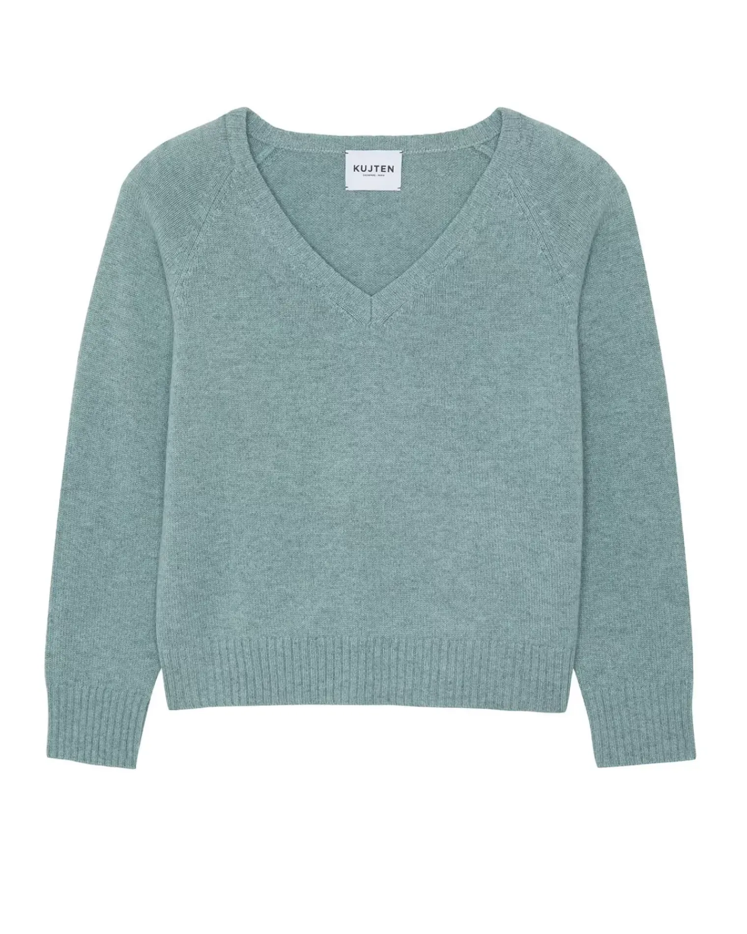 Kujten Sweaters & Sweatshirts>Women Cashmere V-Neck Sweater Vert Suzanne