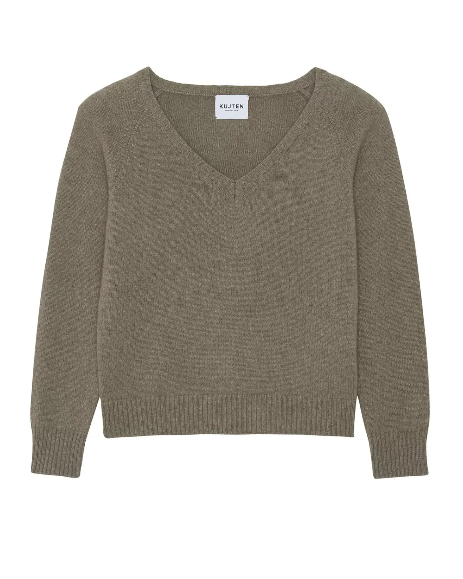 Kujten Sweaters & Sweatshirts>Women Cashmere V-Neck Sweater Beige Taupe