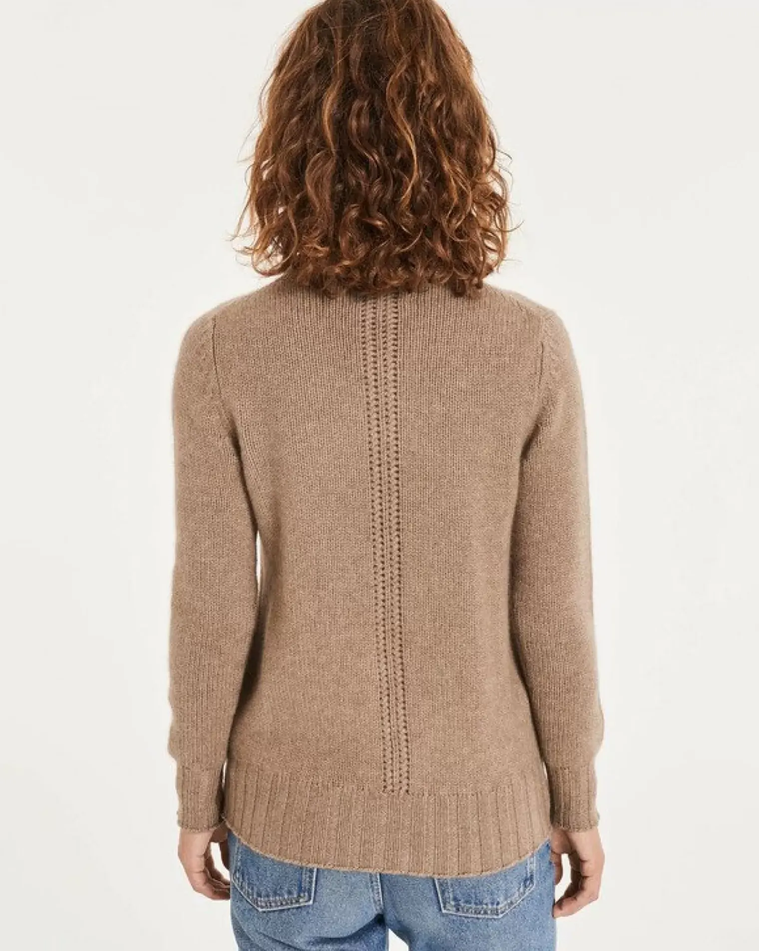 Kujten Sweaters & Sweatshirts>Women Double Turtleneck Cashmere Sweater Beige Taupe