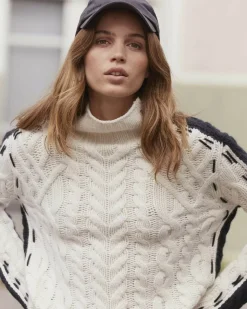 Kujten Sweaters & Sweatshirts>Women Funnel Neck Cashmere Sweater Blanc