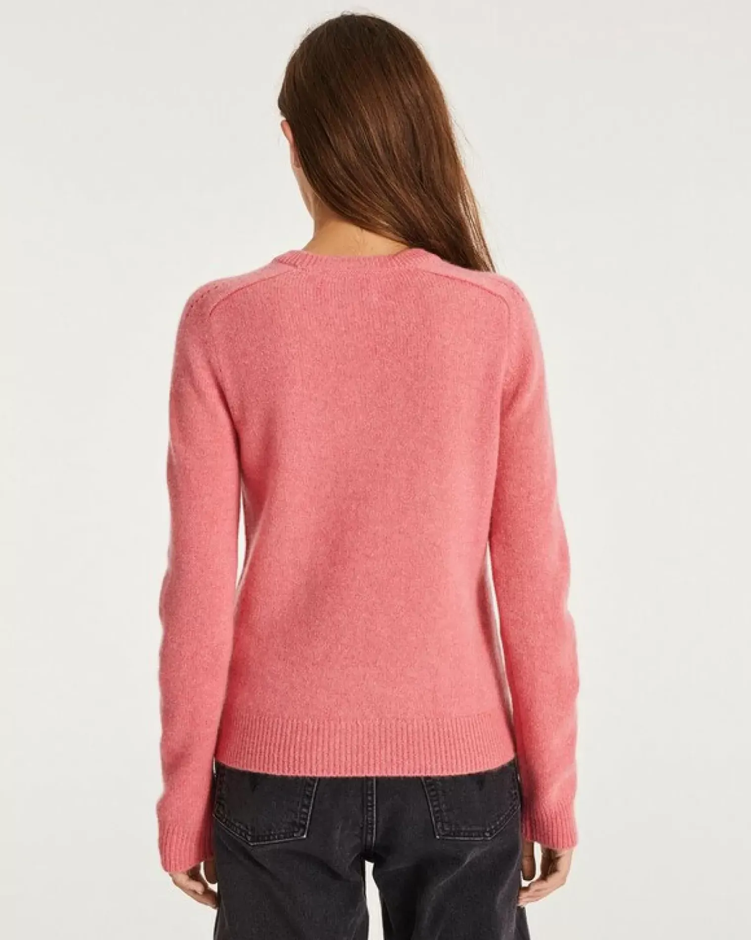 Kujten Sweaters & Sweatshirts>Women Long Sleeve Cashmere Sweater Rose Chine