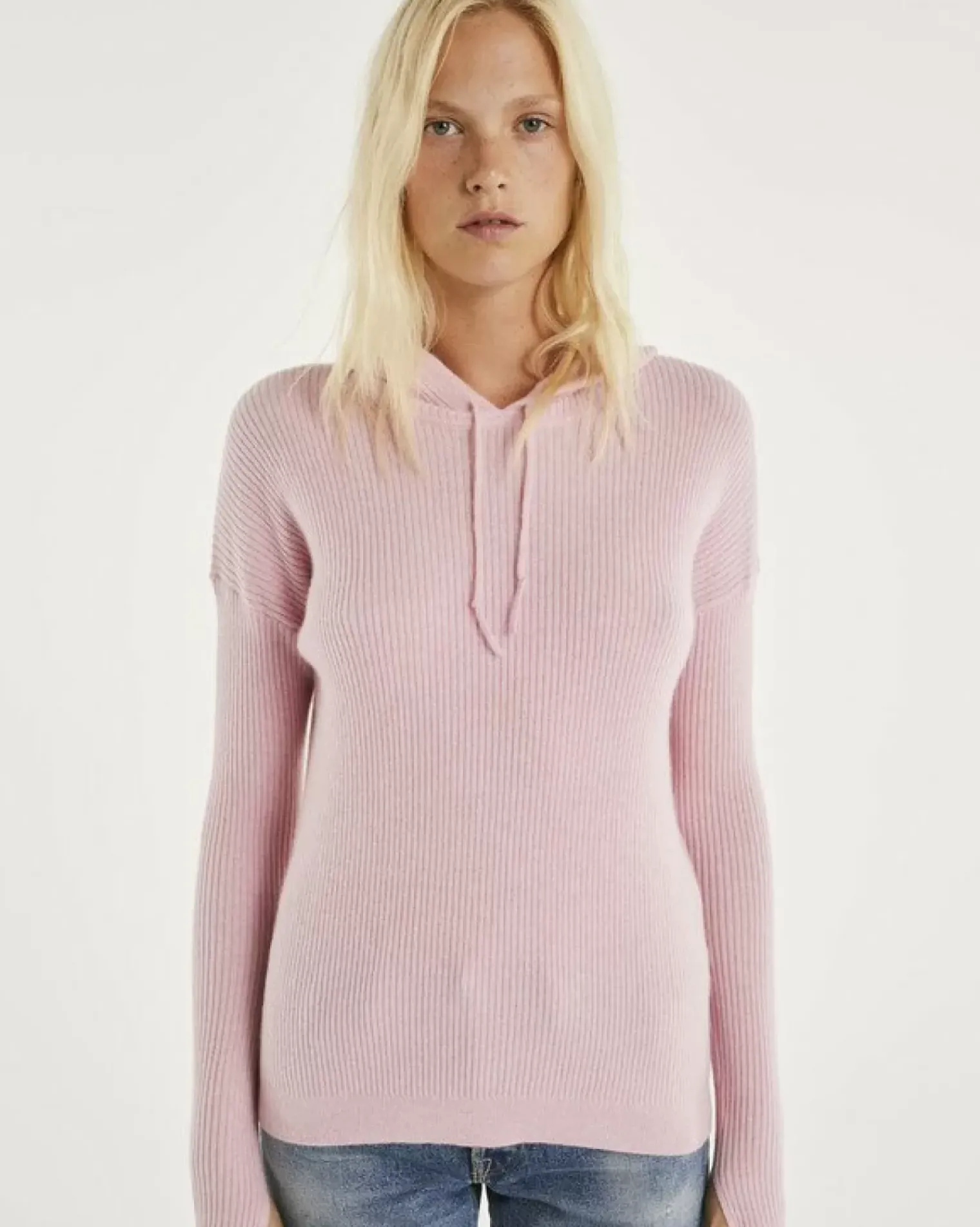 Kujten Hoodies>Women Mitten Sleeves Cashmere Sweatshirt Candy Pink
