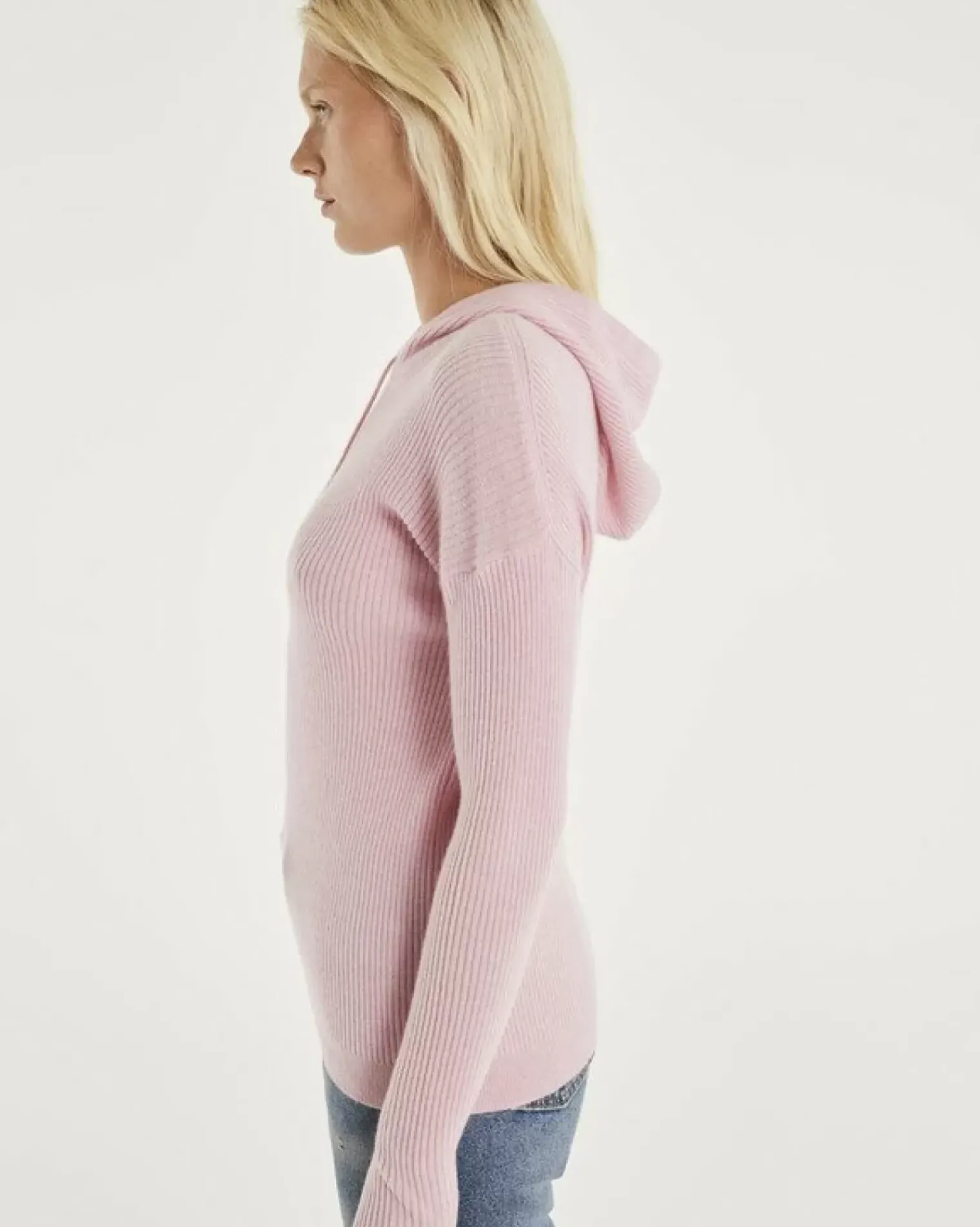 Kujten Hoodies>Women Mitten Sleeves Cashmere Sweatshirt Candy Pink