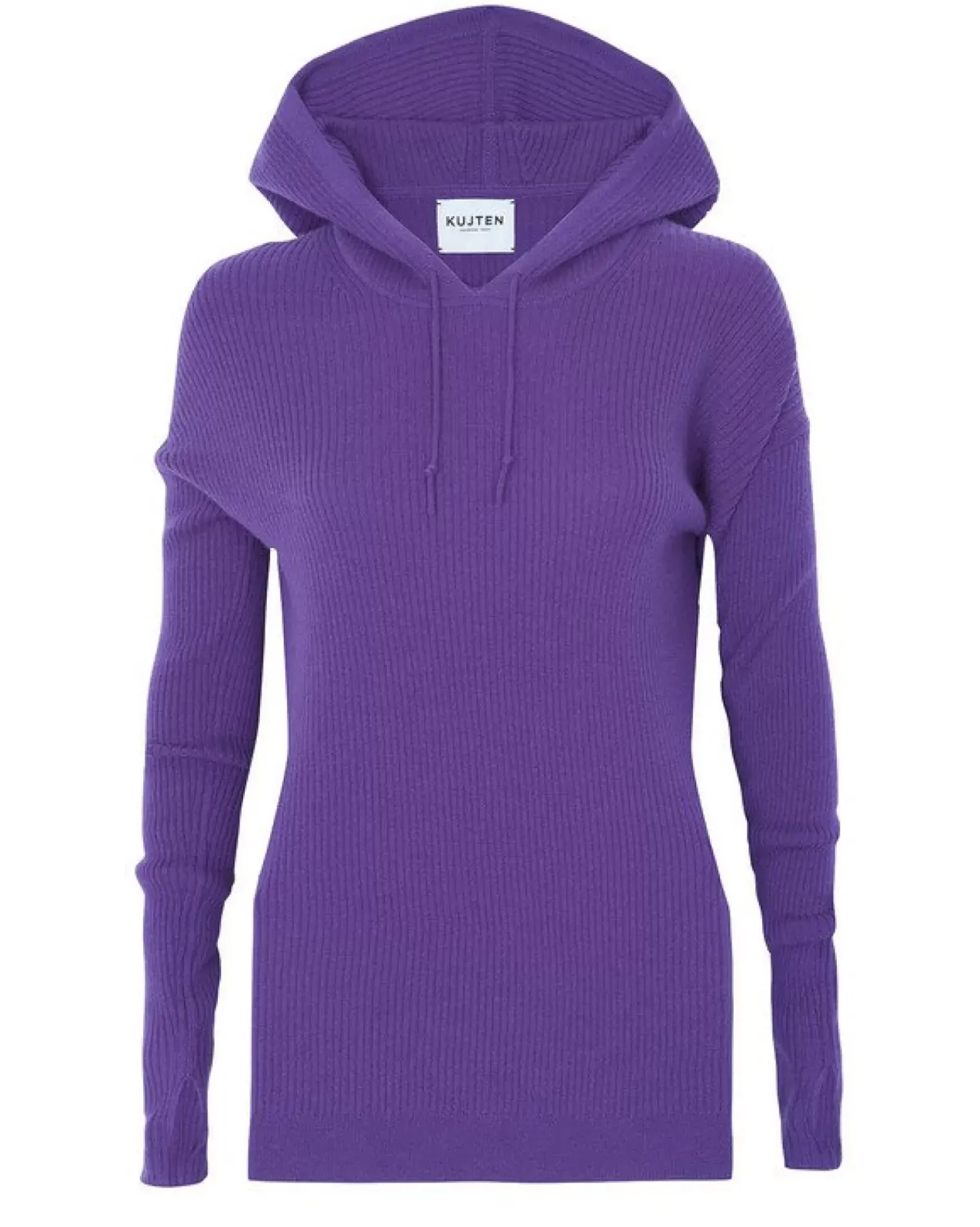 Kujten Hoodies>Women Mitten Sleeves Cashmere Sweatshirt Violet