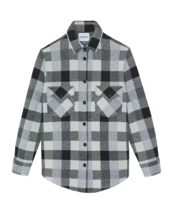 Kujten Jackets & Vests>Women Oversize Cashmere Overshirt Gris Chine