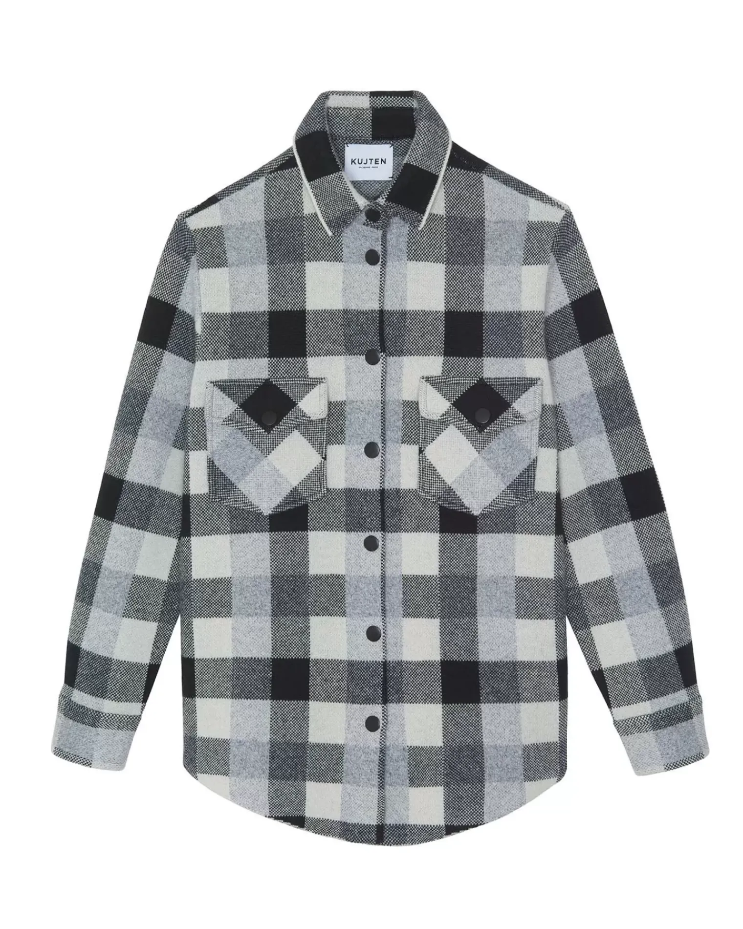Kujten Jackets & Vests>Women Oversize Cashmere Overshirt Gris Chine