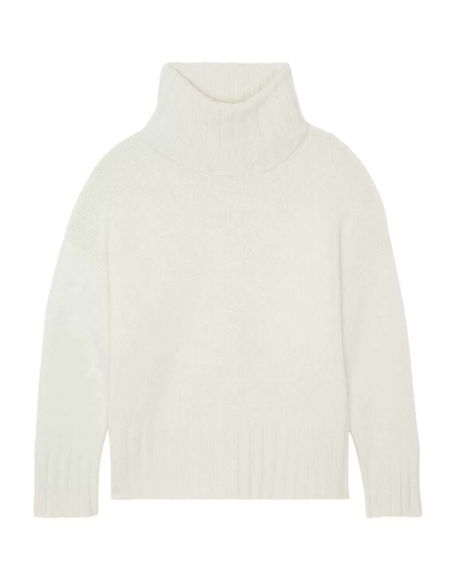 Kujten Sweaters & Sweatshirts>Women Oversized Cashmere Sweater, 10-Threads Blanc