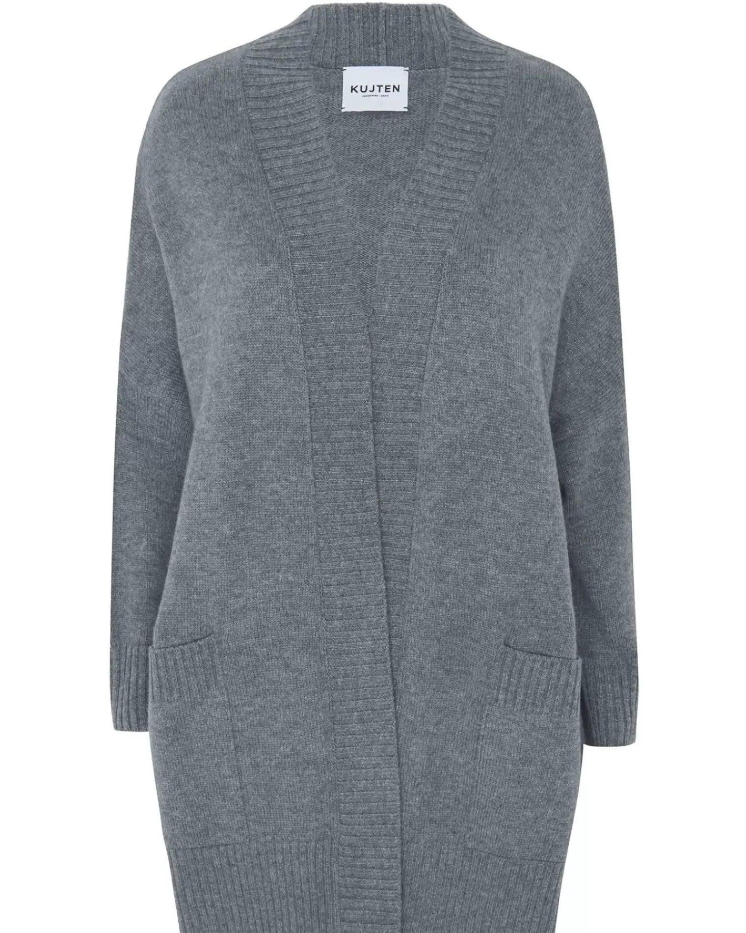 Kujten Jackets & Vests>Women Oversized Cashmere Vest Gris Flanelle