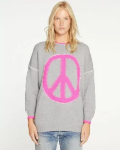 Kujten Sweaters & Sweatshirts>Women Oversized Cashmere Sweater Gris Chine
